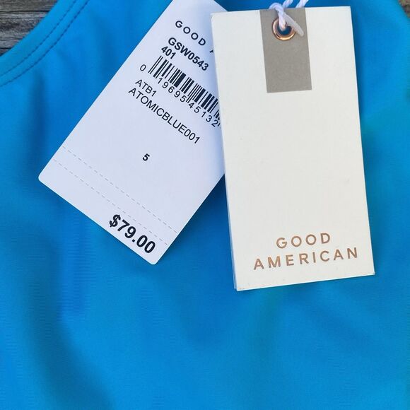 Good American Swimsuit One Piece Atomic Blue Adjustable Straps Size 5 XL NWT - Picture 3 of 4